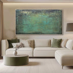 Large Green Textured Abstract Canvas Wall Art Green Minimalist Textured Painting Green Abstra-SJ#0178