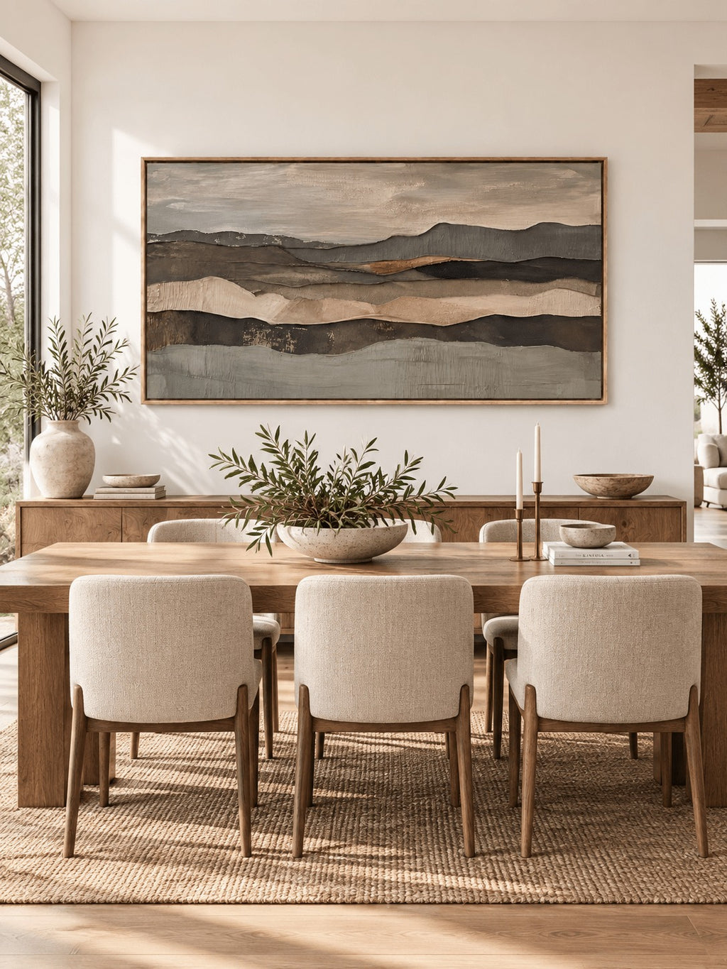 Earth Tone Abstract Landscape Wall Art _ Textured Landscape Painting –SJ#0141