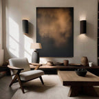 Minimalist Brown Black Canvas Wall Art Dark Brown Abstract Painting Black Minimalist Wall Decor-SJ#0252