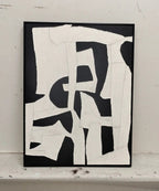 Black Beige Abstract Wall Art Large Textured Modern Painting Wabi Sabi Minimalist Canvas - View 6 | Seegart Abstract Art
