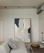 Minimalist Modern Wall Art Black And Beige Minimal-SJ#0268