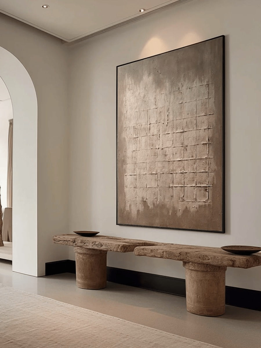 Wabi-Sabi Grid Abstract Wall Art – SJ#0065
