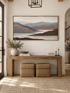 Neutral Mountain Landscape Wall Art _ Textured Landscape Painting – SJ#0142