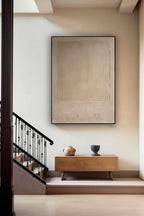 Pure Beige Minimalist Art Large Beige Texture Abstract Painting Beige Painting Beige Abstract Art-SJ#0257