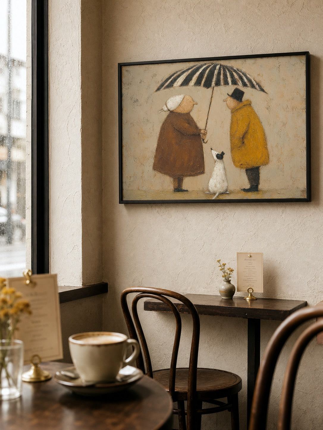Quiet Living Room Wall Art Vintage Figures With Dog Painting On Canvas Gallery - View 4 | Seegart Abstract Art