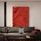 Red 3D Abstract Art Heavy Textured-SJ#0173