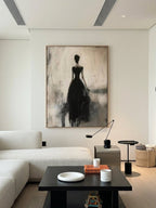 Abstract Black Dress Female Canvas Art – SJ#0079