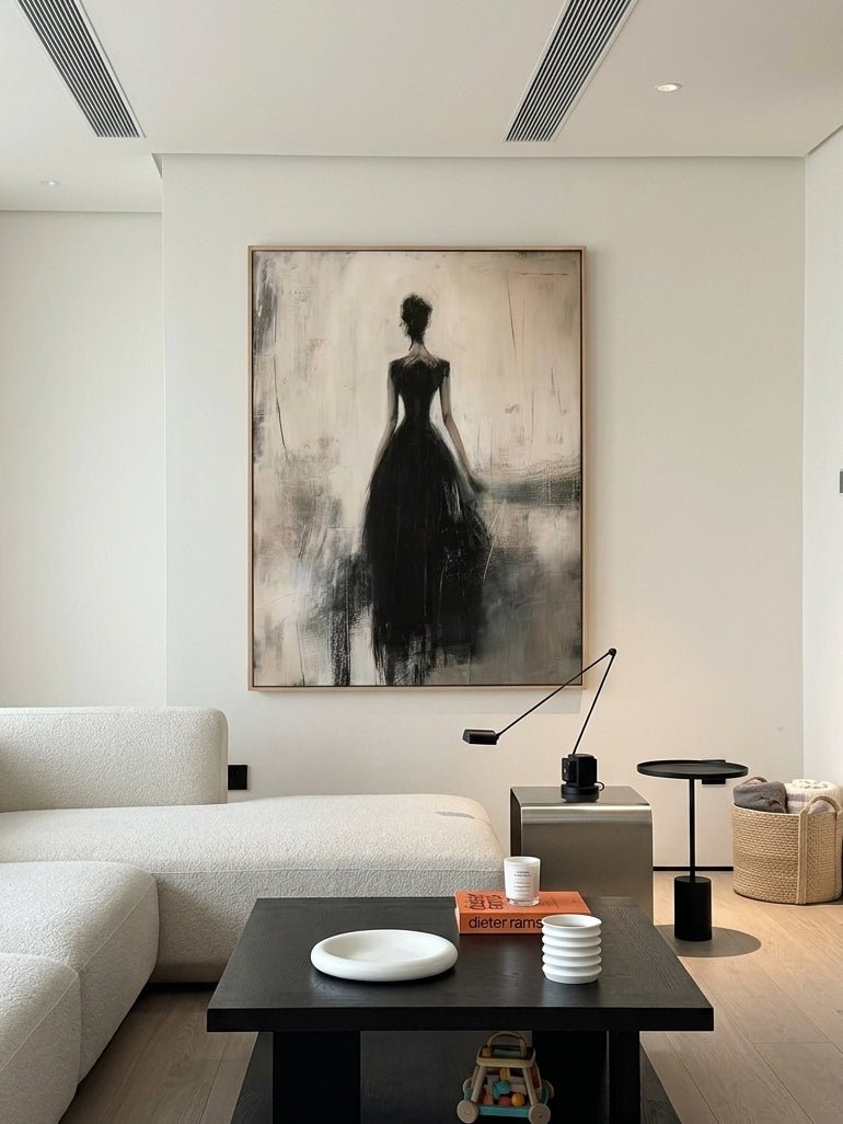 Abstract Black Dress Female Canvas Art – SJ#0079
