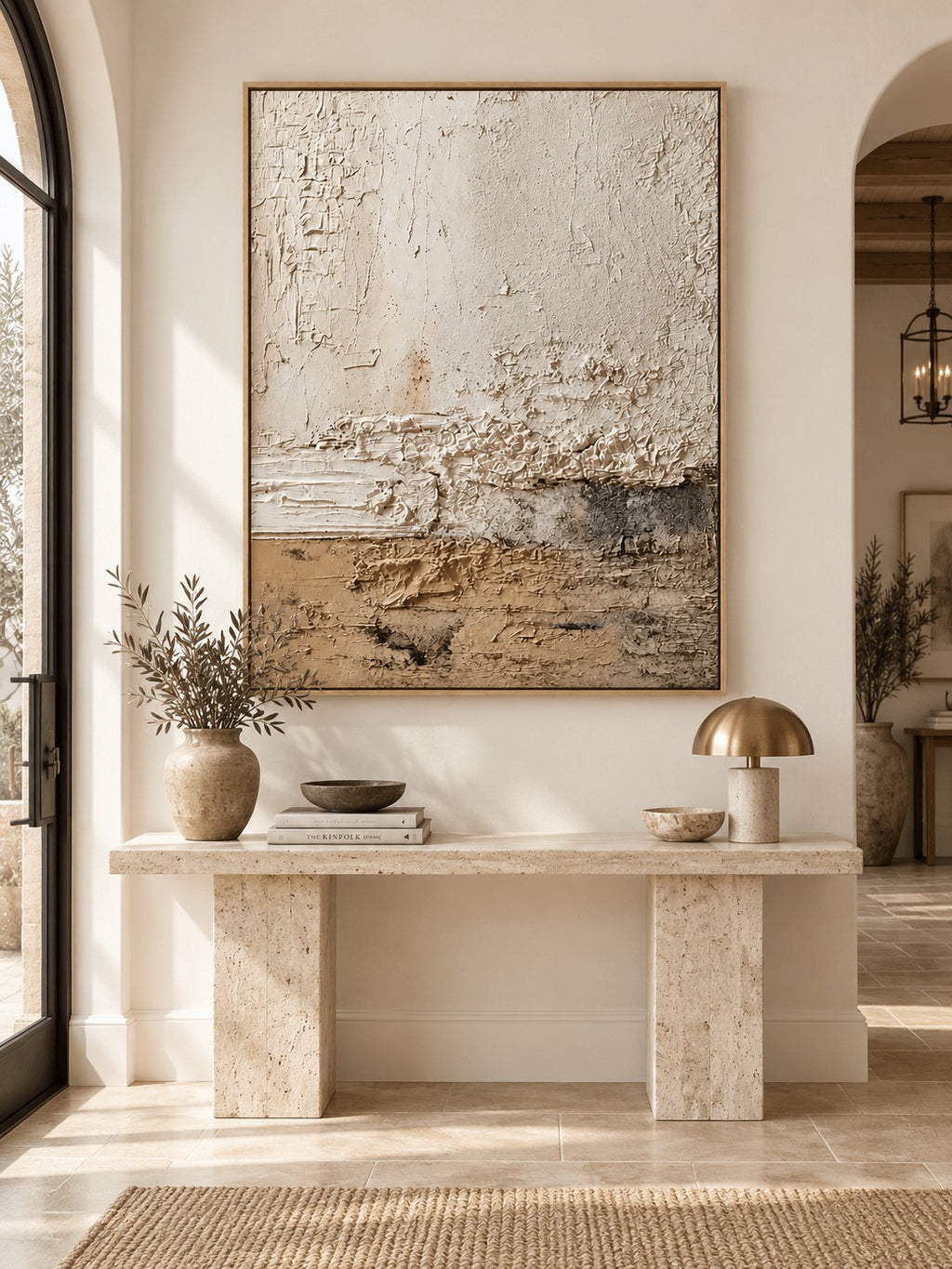 Wabi Sabi Textured Landscape Painting _ Neutral Landscape Wall Art –SJ#0121