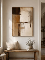 Wabi-Sabi Minimalist Abstract Painting _ Geometric Abstract Wall Art – SJ#0096