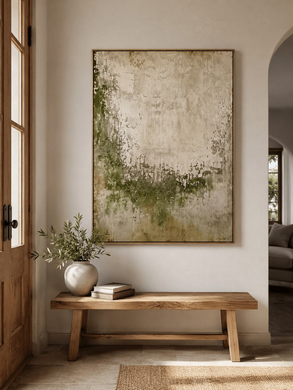 Moss Green Abstract Wall Art –SJ#0100