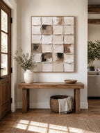 Neutral Textured Geometric Wall Art _ Wabi Sabi Painting –SJ#0107