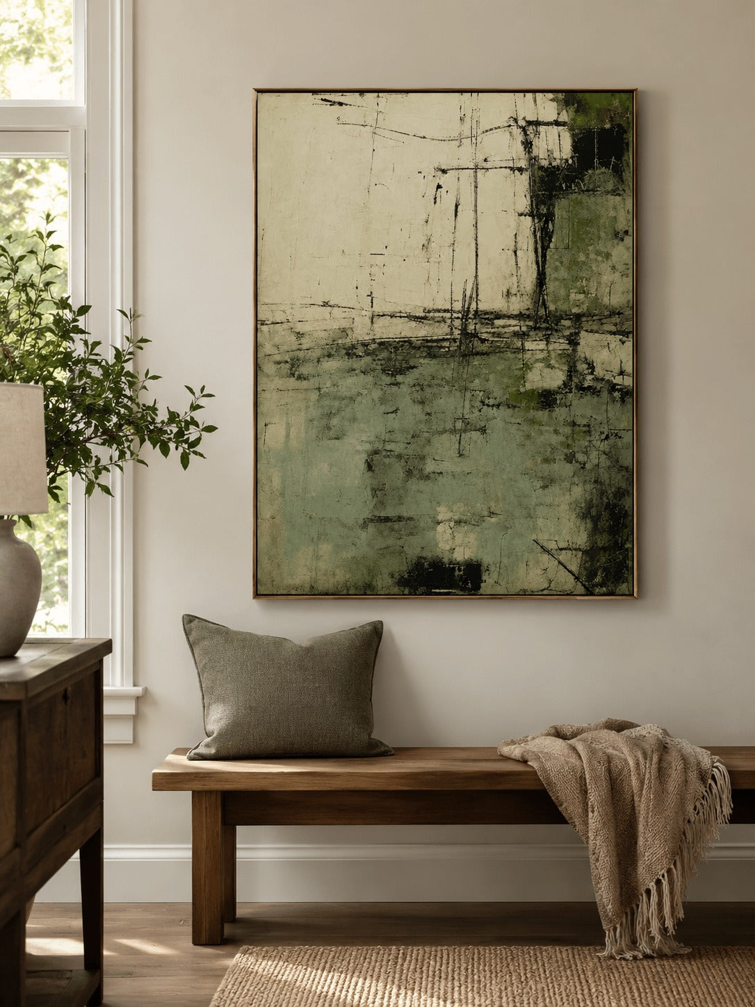 Sage Green Abstract Wall Art –SJ#0099