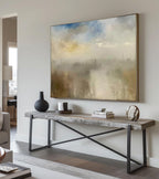 Vintage Abstract Mountain Oil Painting Original La-SJ#0262