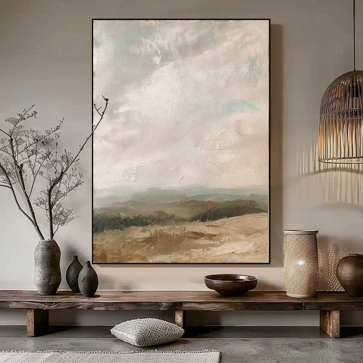 Vintage Countryside Painting Country Landscape Oil Painting Vintage Landscape Wall Art Painting-SJ#0209
