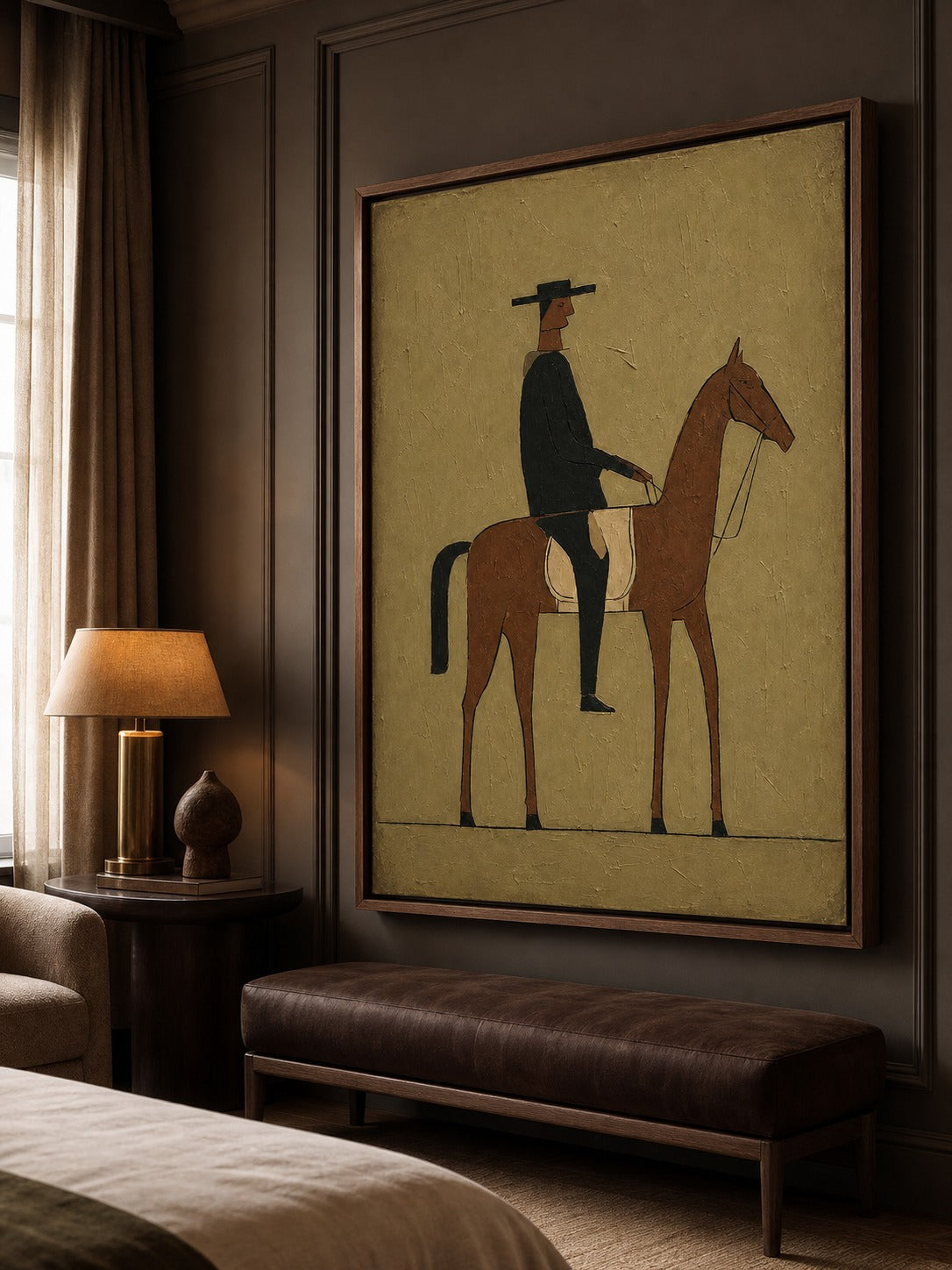 Vintage Horse And Rider Painting Modern Wall Art For Living Room Decor - View 5 | Seegart Abstract Art