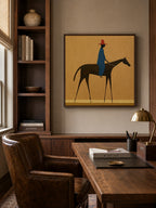 Vintage Style Horse And Rider Painting Original Canvas Art For Modern Living Room Decor-SJ#0242