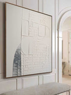White Minimalist Architectural Painting – SJ#0024