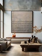 Beige & Grey Wabi-Sabi Wall Art Square – SJ#0010