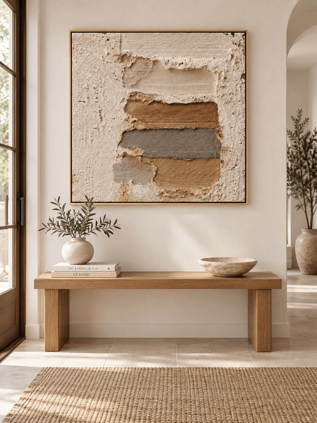 Wabi-Sabi Earth Tone Wall Art hand-painted wall art (view 4) | Seegart