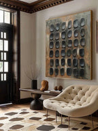 3D Textured Grid Wabi-Sabi Wall Art – SJ#0020