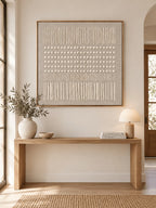 Wabi-Sabi Minimalist Wall Art – Beige Textured Geometric Painting – SJ#0050