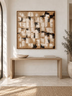 Wabi-Sabi Earth Tone Wall Art _ Textured Geometric Wall Art – SJ#0047