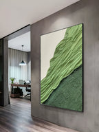 Green Abstract Art on Canvas Green-SJ#0174
