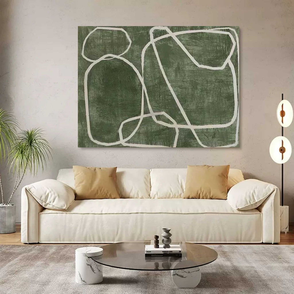 Green Minimalist Abstract Canvas Art Green Abstract Minimalist Wall Art Green Minimalist Painting – SJ#0148
