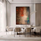 Large Gold Textured Abstract Art Wabi-Sabi Wall Art Decor Gold Abstract Minimalist Oil Painting-SJ#0152