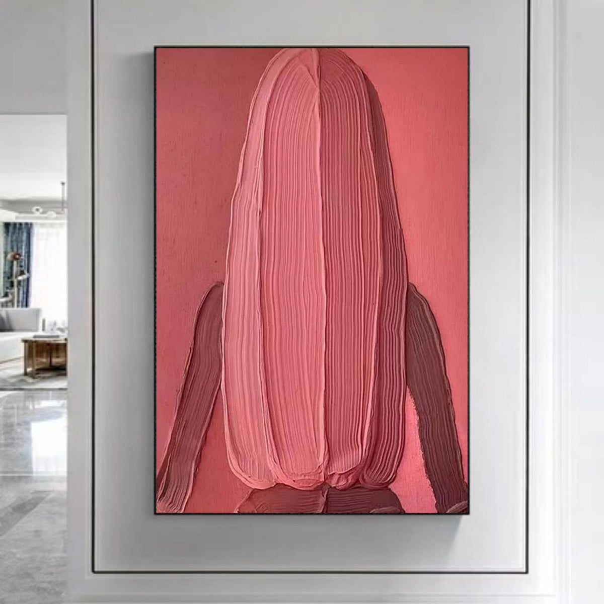 Abstract Geometric Woman Portrait _ Modern Face Canvas -SJ#0347