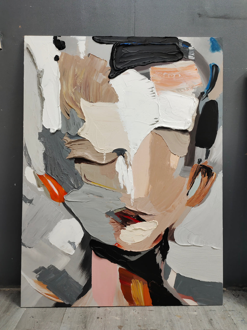 Abstract Impasto Portrait Wall Art – SJ#0332