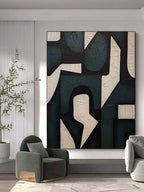 Large White And Green Textured Painting Wabi Sabi Wall Art White And Green Minimalist Art Decor –SJ#0095