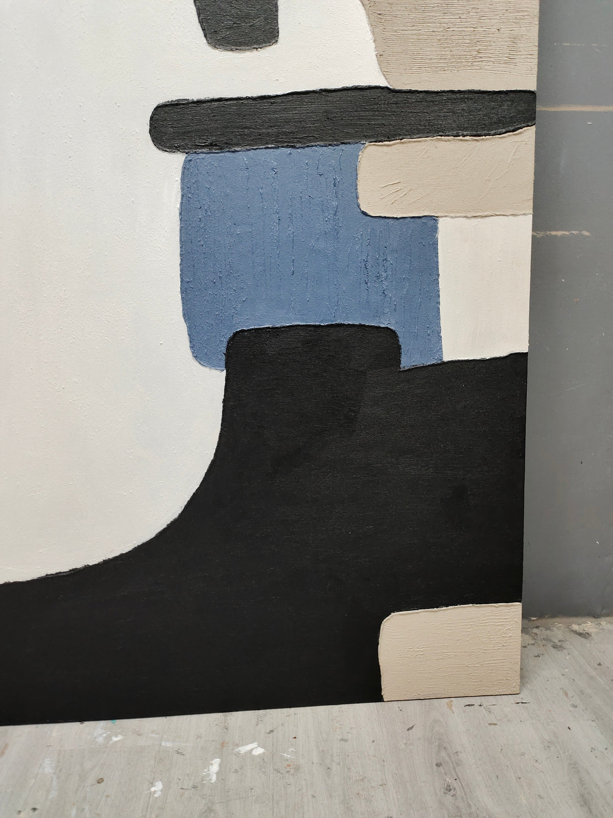 Wabi-Sabi Wall Art Wabi-Sabi Abstract Painting White and Black Abstract Minimalist Painting – SJ#0145