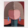 Mauve and Pink 3D Textured Abstract Modern Wall Art On Canvas People Subject-SJ#0336