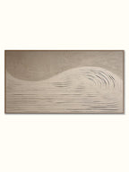 Handmade Cream Beige Painting, 3D Textured Abstract Wall Art, Minimalist Canvas Art for Living Room Decor