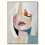 Textured Abstract Woman Portrait Wall Art -SJ#0346
