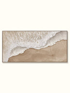 Large 3D Textured Ocean Waves Painting,handmade Wabi-sabi Plaster Art - SJ#0281