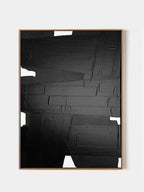 Textured Black and White Geometric Art – Framed Minimalist Plaster Wall Decor - Main Product Image | Seegart