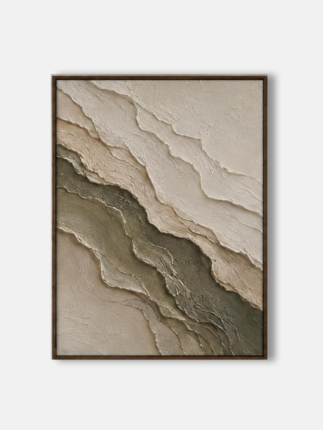 Sage Green Abstract Painting, Textured Flowing Canvas Wall Art, Nature Inspired Plaster Decor, Zen Bedroom Home