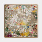 Colorful Abstract Splatter Painting Neutral Textured Wall Art Large Square Modern Canvas - Main Product Image | Seegart
