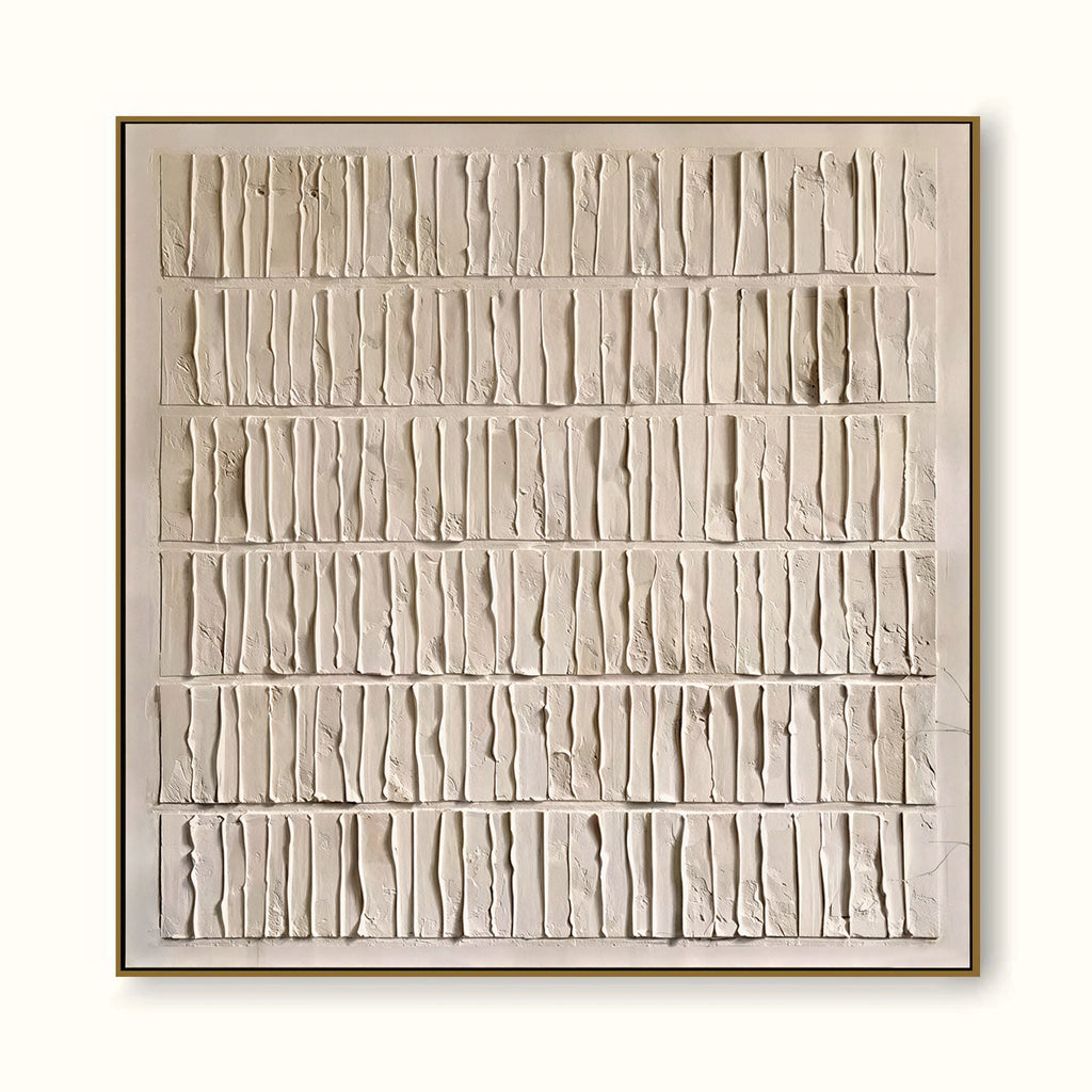 Large Beige 3D Textured Wall Art, Minimalist Painting,neutral Plaster Painting, Wabi-sabi Wall Art,handmade Painting, Modern Living Room Art - SJ#0332