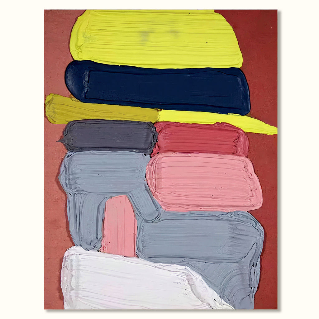 Large Colorful 3D Textured Acrylic Plaster Abstract Modern Wall Art Painting-SJ#0340