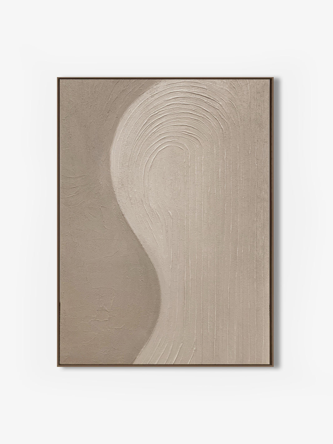 Handmade Cream Beige Painting, 3D Textured Abstract Wall Art, Minimalist Canvas Art for Living Room Decor