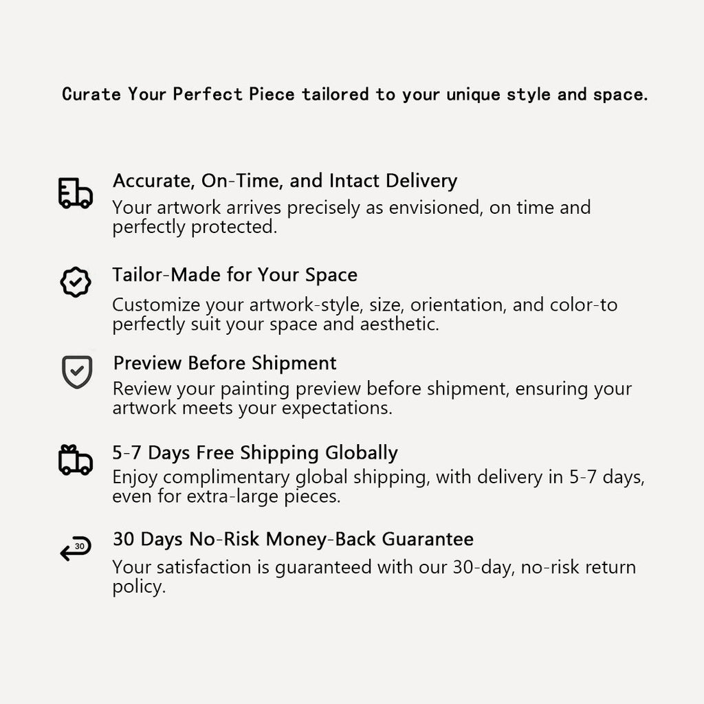 Seegart service promises: accurate on-time delivery, made-to-order customization, pre-shipment photo preview, free global shipping and a 30-day return guarantee