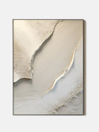 Large White Canvas Abstract Painting, Beige Minimalist Wall Art, Beige Textured Hand Painting, Modern Stylish Home Decor - Main Product Image | Seegart