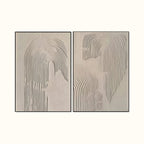 Beige & Brown Abstract Set of 2-#SJ0317