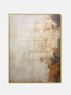 Large Beige Abstract Oil Painting Beige 3d Textured Wall Art Wabi Sabi Wall Art Light Brown Minimalist Canvas Art Modern Abstract Painting - Main Product Image | Seegart