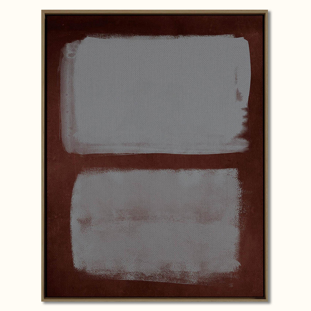 Burgundy and Blue Gray Color Field Wall Art