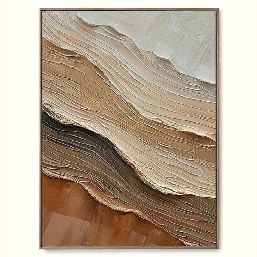 Earth Tone Layered Wave Textured Wall Art – SJ#0271